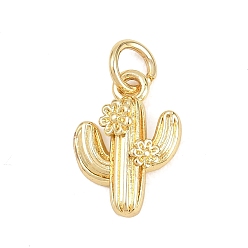 Прозрачный Латунные микро проложить кубического циркония подвески, без кадмия и без свинца, реальный 18 k позолоченный, кактус прелести, прозрачные, 13.5x10x3 мм, отверстие : 3.5 мм