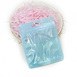 Светло-Голубой Пластиковые пакеты Инь-Янь цвета макарон с застежкой-молнией, многоразовые упаковочные пакеты, пакеты с самоуплотнением, прямоугольные, Небесно-голубой, 10x8.5 см