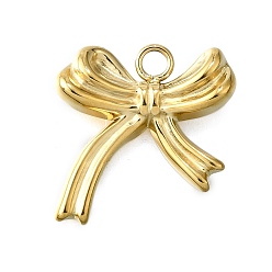 Настоящее золото 14K 304 подвески из нержавеющей стали, ионное покрытие (ip), бантом прелести, реальный 14 k позолоченный, 18.5x18x4 мм, отверстие : 2 мм