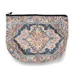 пшеница Богемные льняные клатчи с цветочным принтом и застежкой-молнией для хранения вещей, макияж сумки, прямоугольные, цвет пшеницы, 180x260x3.5 мм, развернуть: 180x260x70 мм