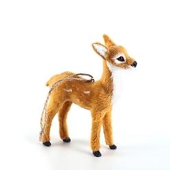 Олень Рождественские тканевые плюшевые украшения с подвесками в виде животных, для подвесных украшений на елку, олень, 90x110x30 мм