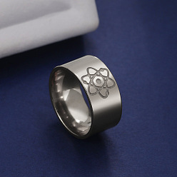 Нержавеющая Сталь Цвет Кольца из нержавеющей стали с цветочным узором, не тускнеющие, украшения для унисекс, цвет нержавеющей стали, 10 мм, размер США 11 (20.6 мм)