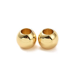 Real 18K Gold Plated Brass Beads, Lead Free & Nickel Free & Cadmium Free, Solid Round, Real 18K Gold Plated, 6mm, Hole: 3mm
