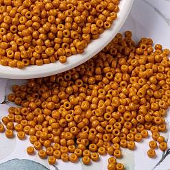 (RR4454) Дуракоат Окрашенный Непрозрачный Кумкват Миюки круглые бусины рокайль, японский бисер, (rr 4454) непрозрачный кумкват, 8/0, 3 мм, отверстие : 1 мм, Около 2111~2277 шт / 50 г