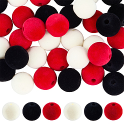 (52) Непрозрачная лаванда 48шт. 3 цвета, бархатистые непрозрачные акриловые/пластиковые бусины, круглые, разноцветные, 16~16.5x15~16 мм, отверстие : 2~3.5 мм, 16 шт / цвет