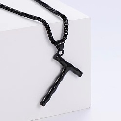 Letter T Стильные ожерелья с подвесками из нержавеющей стали, чёрные, Письмо T