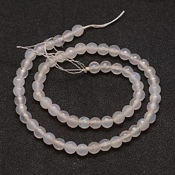 Linen Natural Agate Bead Strands, Dyed, Faceted, Round, Linen, 6mm, Hole: 1mm, about 56~58pcs/strand, 14 inch
