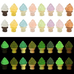 Couleur Mélangete Ornements lumineux en résine pour présentoirs à glaces, accessoires pour micro-paysage, faire semblant de décorations d'accessoires, brillent dans le noir, couleur mixte, 22~23x14~15mm