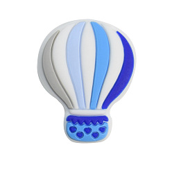 Blue Hot Air Balloon Food Grade Eco-Friendly Silicone Beads, Blue, 28x22mm