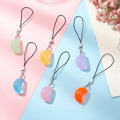 Луна Ремешки для мобильных телефонов из светящейся смолы, с лямками из полиэстера, луна, 97 мм