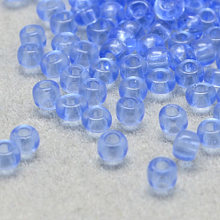 Cornflower Blue 12/0 Grade A Round Glass Seed Beads, Transparent Colours, Cornflower Blue, 12/0, 2x1.5mm, Hole: 0.8mm, about 30000pcs/bag