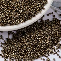 (RR2006) Matte Metallic Dark Bronze Миюки круглые бусины рокайль, японский бисер, (rr 2006) матовый металлик темная бронза, 15/0, 1.5 мм, Отверстие: 0.7 мм, о 5555 шт / бутылка, 10 г / бутылка