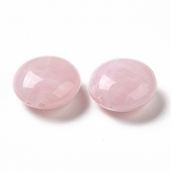 Pink Transparent Acrylic Beads, Two Tone, Flat Round, Pink, 15.5x8mm, Hole: 1.5mm, about: 390pcs/500g