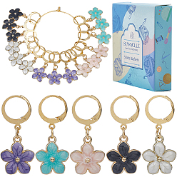 (52) Непрозрачная лаванда Подвески из эмали из цветочного сплава, с 304 серьгами из нержавеющей стали с откидной спинкой, разноцветные, 31 мм, 20 шт / коробка