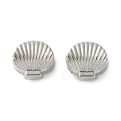 Платина Ccb пластиковые бусины esuropean, бусины с большим отверстием, формы раковины, платина, 10.5x11.5x8.5 мм, отверстие : 4.5 мм