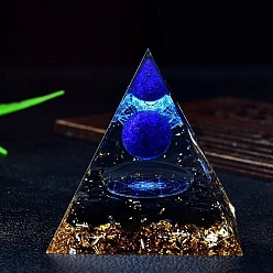 Ляпис-Лазурь Пирамида из натурального камня лазурита и оргона, портивный генератор энергии, Целебная каменная пирамида для борьбы со стрессом, принести удачу и богатство, 60 мм