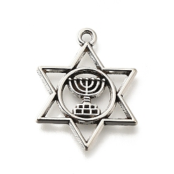 Античное Серебро Сплавочные подвески тибетского стиля, без кадмия и без свинца, звезда Давида, античное серебро, 25x19x1 мм, отверстие : 1.6 мм, Около 416 шт / 500 г