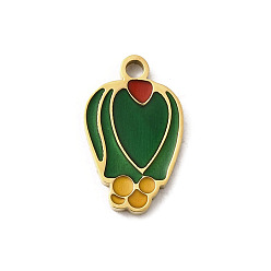 Другие 304 из нержавеющей стали шармы эмали, ионное покрытие (ip), золотые, бутон, 14x8.5x1.3 мм, отверстие : 1.5 мм