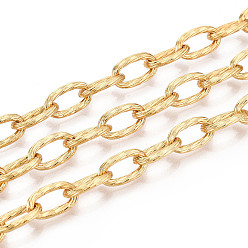 Золотой Латунные кабельные цепи, несварные, с катушкой, золотые, 11.5x6.5x1.5 мм, около 32.81 футов (10 м) / рулон