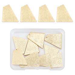 Настоящее золото 18K 10 латунные подвески шт., без свинца, без кадмии и без никеля, пятиугольник, реальный 18 k позолоченный, 22x18x1 мм, отверстие : 1 мм