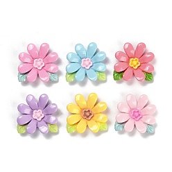 (52) Непрозрачная лаванда Непрозрачные кабошоны из смолы, цветок, разноцветные, 26x26.5x8 мм
