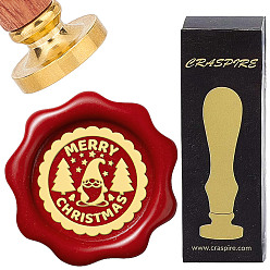 Gnome Латунные восковые печати с деревянной ручкой, для diy scrapbooking, гном, 25 мм