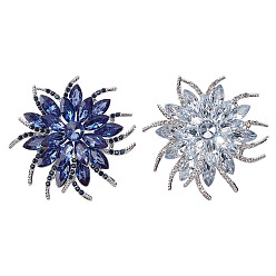 (52) Непрозрачная лаванда 2 шт. 2 значки на лацкан из цветочного сплава со стразами для свадебной вечеринки, разноцветные, 61.5x63.5 мм, 1 шт / цвет