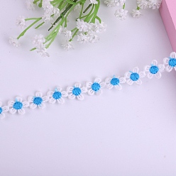 Озёрно--синий 15 ярдов кружевной ленты с цветочным узором из молочного волокна, украшение одежды, Плут синий, 1/2 дюйм (13 мм)