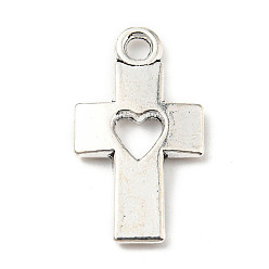 Античное Серебро Сплавочные подвески тибетского стиля, крестик, античное серебро, 18.5x10.5x2 мм, отверстие : 1.8 мм, 657 шт / 500 г