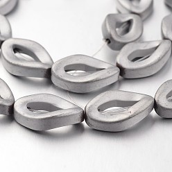 с Покрытием Серебра Гальванизировать немагнитных синтетический гематит нитей бисера, матовые, со серебряным покрытием, 16x10x4 мм, отверстие : 1 мм, около 26 шт / нитка, 15.7 дюйм