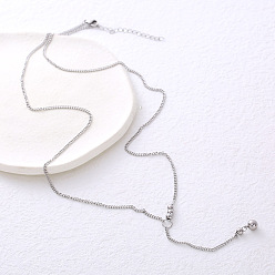 Нержавеющая Сталь Цвет Ожерелья из нержавеющей стали с круглыми шариками и кисточками для женщин, цвет нержавеющей стали