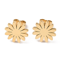 Золотой 304 из нержавеющей стали серьги, цветы, золотые, 11.5 мм