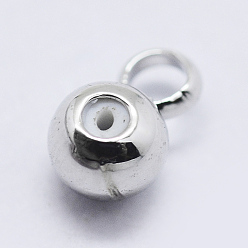 Platinum Brass Tube Bails, Loop Bails, with Rubber, Rondelle, Bail Beads, Slider Beads, Platinum, 4.5x3x2.5mm, Hole: 1mm