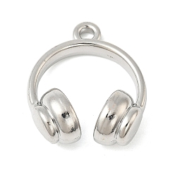 Платина Подвески из сплава , стойки покрытие, наушники, платина, 34x29.5x14 мм, отверстие : 3.5 мм