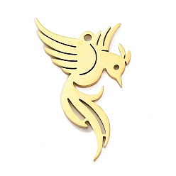 Птица 304 подвески из нержавеющей стали, реальный 18 k позолоченный, лазерная резка, птица, 28x17.5x1.5 мм, отверстие : 1.5 мм