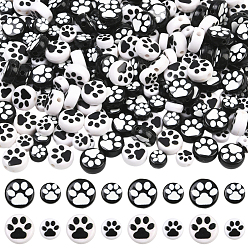 (52) Непрозрачная лаванда 400 шт 4 стили непрозрачные акриловые бусины, плоский круглый с лапой, разноцветные, 7~10x3.5~4.5 мм, отверстие : 1.5~1.8 мм, 100 шт / стиль