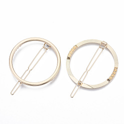 Golden Alloy Hollow Geometric Hair Pin, Ponytail Holder Statement, Hair Accessories for Women, Cadmium Free & Lead Free, Ring, Golden, 47mm, Clip: 61mm long