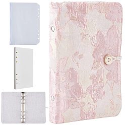 Цветок Блокноты в тканевой обложке, с прозрачным ПВХ-карманом для вкладышей с отверстиями, цветок, 6 мм