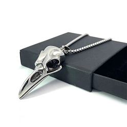 Нержавеющая Сталь Цвет Ожерелье в стиле скандинавского викинга с вороном, из нержавеющей стали, готическое ретро, с орлом, модные украшения.