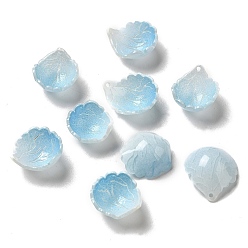 Light Sky Blue Acrylic Charms, Petal, Light Sky Blue, 13~16x7~9mm, Hole: 0.8~1mm