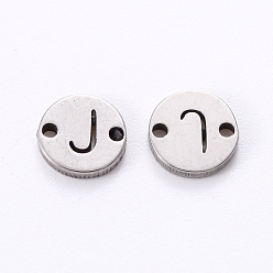 Letter J Anlaufgeschützt 201 Glieder aus Edelstahl, Laserschnitt, flach rund mit Brief, letter.j, 6x6x1 mm, Bohrung: 0.8 mm