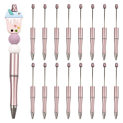 Pink Шариковая ручка из пластика со стальной проволокой, бисерная ручка, для индивидуальной ручки своими руками, розовые, 147x11.5 мм