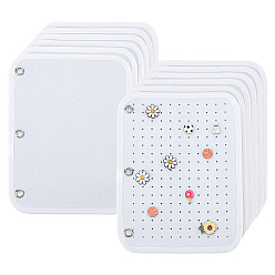 White 12 Sheets 2 Styles Felt Board Enamel Pin Display Pages, Pin Collection Storage, Rectangle, White, 215x280x4mm, 6 sheets/style