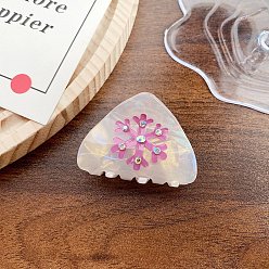 Средний Фиолетово-красный Заколки для волос из пвх, снежинка, средне фиолетовый красный, 50x35x37 мм