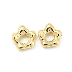 Plaqué 18K Or Véritable Perles en laiton, sans cadmium et sans nickel et sans plomb, fleur, réel 18 k plaqué or, 9x8.5x3mm, Trou: 3.5mm