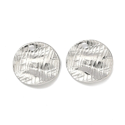 Нержавеющая Сталь Цвет 304 подвески из нержавеющей стали, плоские круглые прелести, цвет нержавеющей стали, 18x18.5x1 мм, отверстие : 2.5 мм