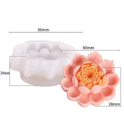 Белый Силиконовые формы для цветов лотоса, формы для свечей, формы для литья гипсовой смолы, белые, 8.8x9x3.4 см