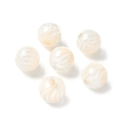 Желтая Старая Ткань  Двухцветные прозрачные акриловые бусины, бусины ручной работы, круглые, с блестящей пудрой и эмалью, старое кружево, 15x14 мм, отверстие : 3 мм