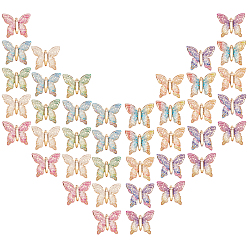 (52) Непрозрачная лаванда Прозрачные акриловые подвески, с гальваническим дном, бабочка, разноцветные, 34x39x5.5 мм, отверстие : 1.2 мм, 8 цветов, 5 шт / цвет, 40 шт / коробка