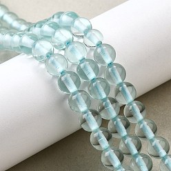 Небесно-голубой Арбуз камень стеклянные бусы пряди, круглые, голубой, 7.5~8 мм, отверстие : 1.2 мм, около 58 шт / нитка, 15.98 дюйм (40.6 см)